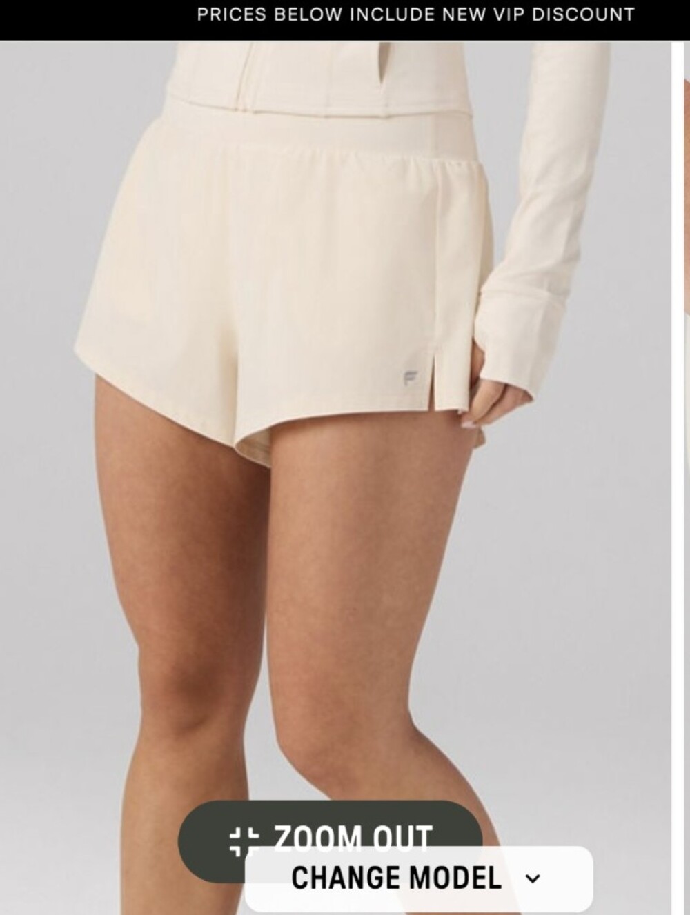 Fabletics Light Cream Athletic Shorts